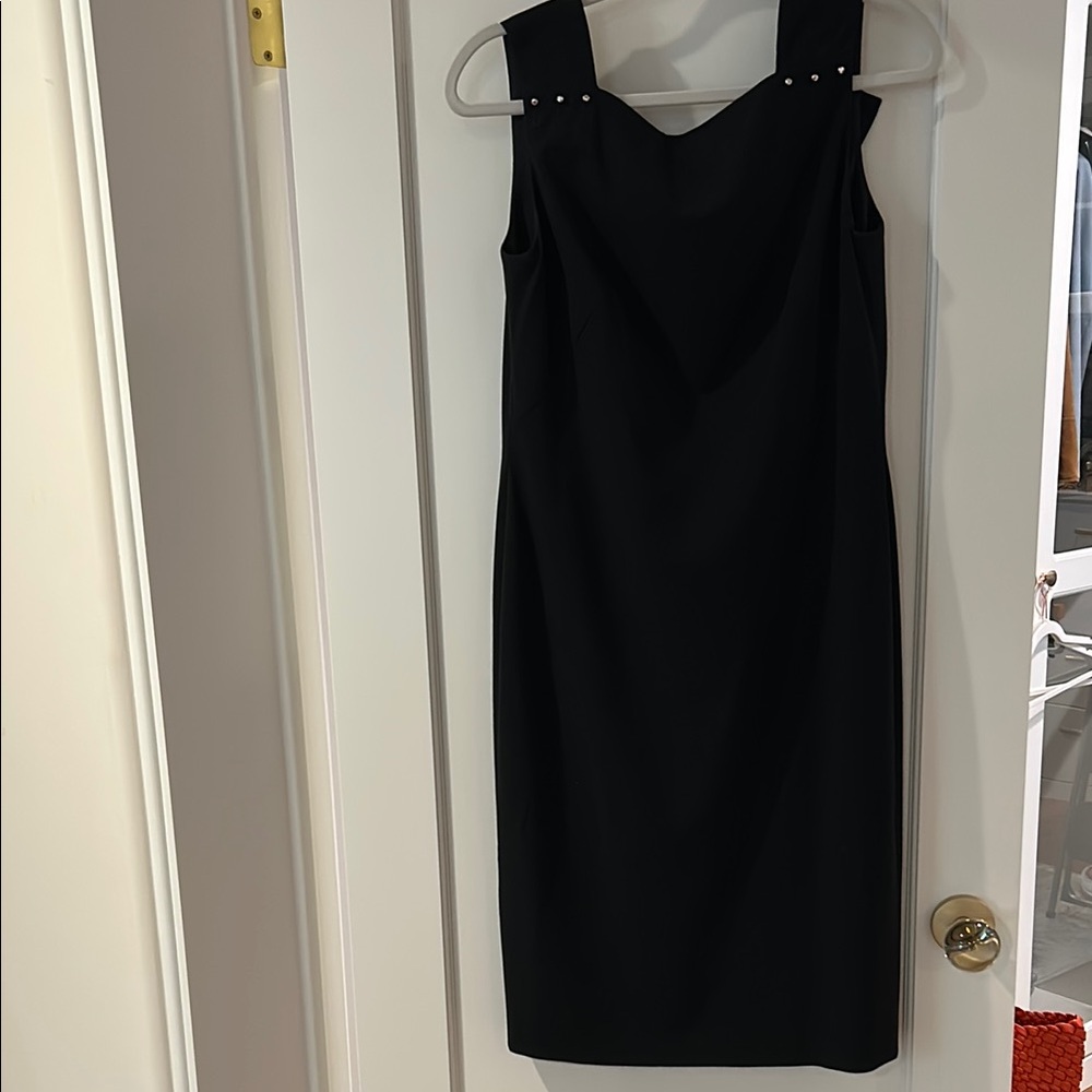 Escada Black Sheath Dress Square Neck Sleeveless